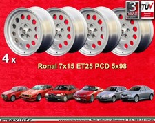 4 Cerchi Alfa Romeo Ronal A1 7x15 5x98 Alfetta GTV 75 155 164 Felgen jantes