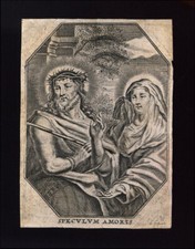 santino incisione 1600 SPECULUM AMORIS   c. galle