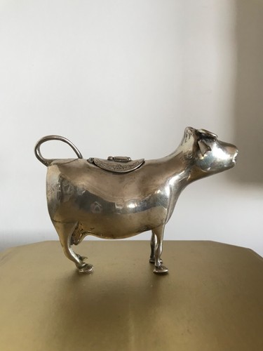 Sterling silver cow creamer - silver,