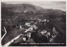 CARTOLINA DI UDINE ,TRAVESIO - PANORAMA CON LE CASCATE DEL COSA  viaggiata 1939