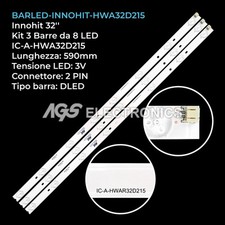 KIT 3 BARRE STRIP 8 LED TV