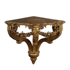 Mensola Angolare Antica Stile Neoclassico Legno Dorato XX Secolo