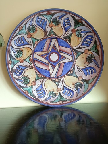 Piatto ceramica graffita - ceramica,