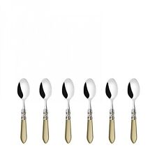 Cucchiaio aladdin set 6pz manico verde certosa ghiera cromo CasaBugatti sconto30