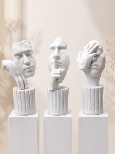 Trittico sculture marmo - di, in