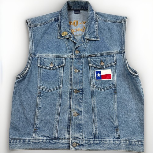 Harley davidson denim vest - davidson,