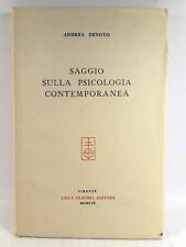 Andrea Devoto Saggio sulla psicologia contemporanea Olschki ed. 1958 autografato