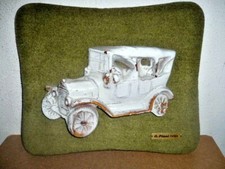 ARTE & ANTIQUARIATO QUADRETTO AUTO CERAMICA su LEGNO G.PIANI FAENZA AFFARE!