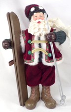 Statua di Babbo Natale sci