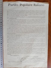 FONDAZIONE PARTITO POPOLARE ITALIANO 1919 STATUTO VOLANTINO PROPAGANDA POLITICA