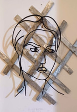 scultura quadro in ferro fatto a mano "VOLTO DI DONNA N. 2"