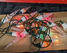 CROWNLINE ICICLE CHRISTMAS TREE LIGHTS X 20 VINTAGE BOXED  CB2