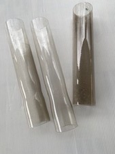 3 Vetri per lampada a petrolio sagomati h,.25 e 23,5 -Prima Cristal Germania