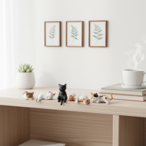 12pz statuine gatto - 12pz, resina