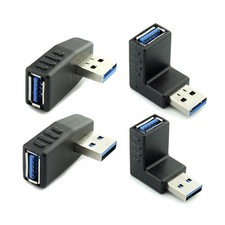 4Pcs USB 3.0 un Maschio a Femmina Prolunga Cavo 90° Retto Angolo Adattatore Kit