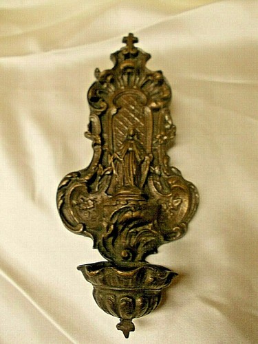 Antica acquasantiera bronzo - antica,