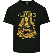 T-shirt uomo Money Talks Monna Lisa Smiles Cash Hustle cotone leggero