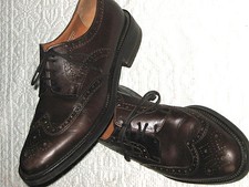 Scarpe Unisex In Vero Cuoio Marrone Stile Inglese " LONDON " Tg.41 Made In Italy