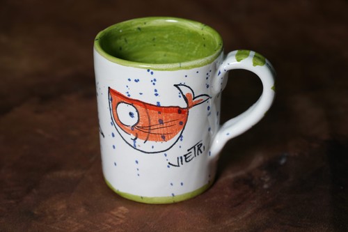 Mug decoro alici ceramica - mug, "alici"