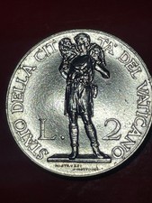 VATICAN 2 Lire Coin 1936 POPE
