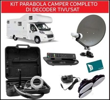 Kit Parabola Satellitare Camper 40 cm Completo di Decoder Tivusat HD in Valigia
