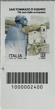 ITALIA 2024 SAN TOMMASO D'ACQUINO FRANCOBOLLO NUOVO CON CODICE A BARRE
