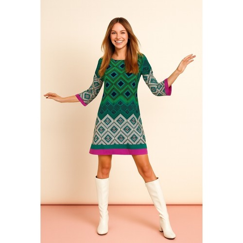 Abito eliza verde rosa - eliza, j
