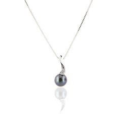 Collana oro bianco con - in,