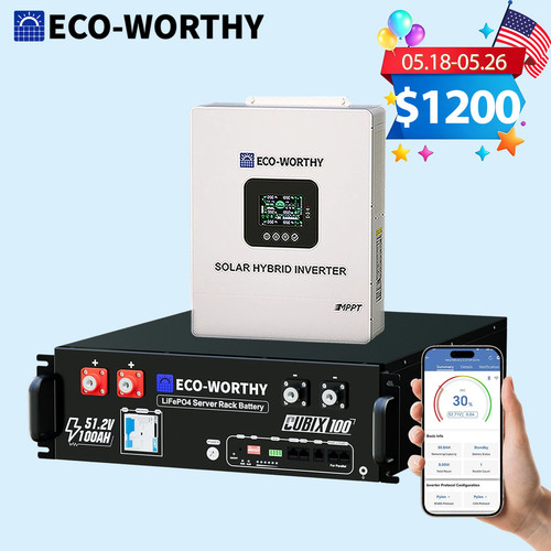 Batteria eco worthy 5120wh - 5120wh, 48v