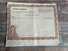 Certificato Azionario Di Risparmio - Pozzi-Ginori - 1980 - 10.000 Azioni