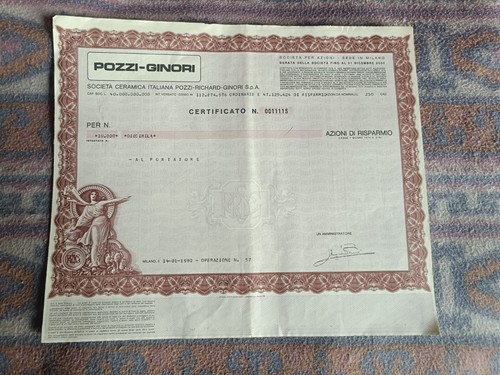 Certificato azionario - certificato,