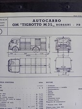 OM TIGROTTO M3L BORSANI AUTOCARRO COPIA DOCUMENTO omologazione 1963