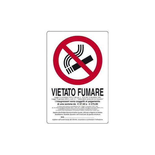 Cartello vietato fumare 30x20