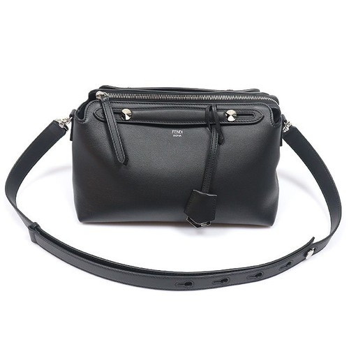 Fendi black leather medium - black,