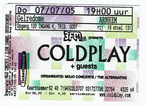 Biglietto raro coldplay - biglietto,