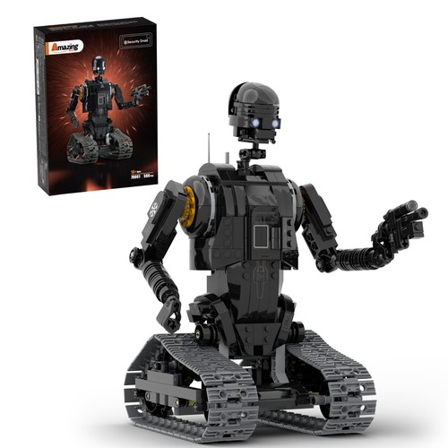 Dark sci security robot - sci-fi,
