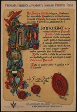 cartolina pubblicitaria FABBRICA DI PANFORTE GIOVANNI PARTENTI-SIENA