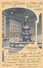 2002) CARTOLINA ILLUSTRATA BOLOGNA HOTEL STELLA D'ITALIA AQUILA NERA NETTUNO VG