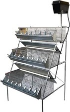 Gabbia B3-100 Plus 3 Piani a Piramide per Ingrasso Conigli