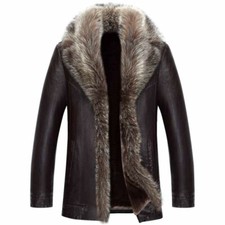 Cappotto uomo invernale pelliccia collo lana fodera pelle di pecora soprabito giacca caldo