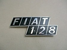 Fiat 128 Rally Cromo Emblema Targa Modello Scritta Lamiera Posteriore "FIAT 128"