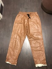 Pantaloni Donna VICOLO TG M In Ecopelle  Colore Coccio
