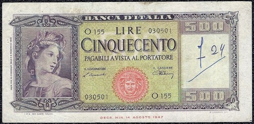 Banconota 500 lire italia - banconota,