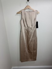 Abito midi in velluto oro raso