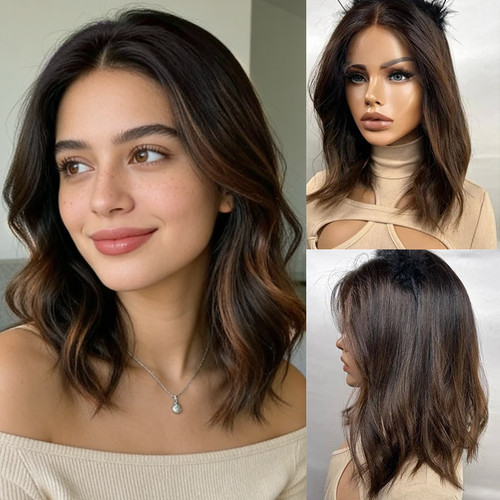 Parrucca ombre marrone biondo - parrucca,