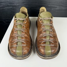 Scarpe stivali stringati Trippen in pelle marrone verde - US 10 - Leggi