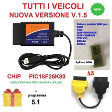 Multiecuscanner KIT Software ByPass+ELM327 OBD + CAVO A3 500E MITO GIULIETTA