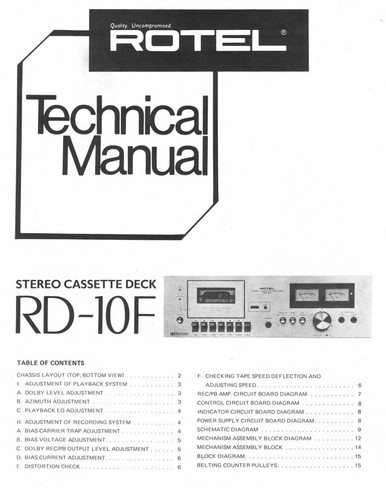 Manuale servizio per - per, rotel