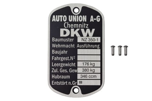 Targa per dkw 350 - per, 350-1