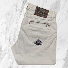 ROY ROGERS Jeans Uomo Tasche Zip Bianchi Chiari George Tg 33 / Tra 46 e 48 ITA